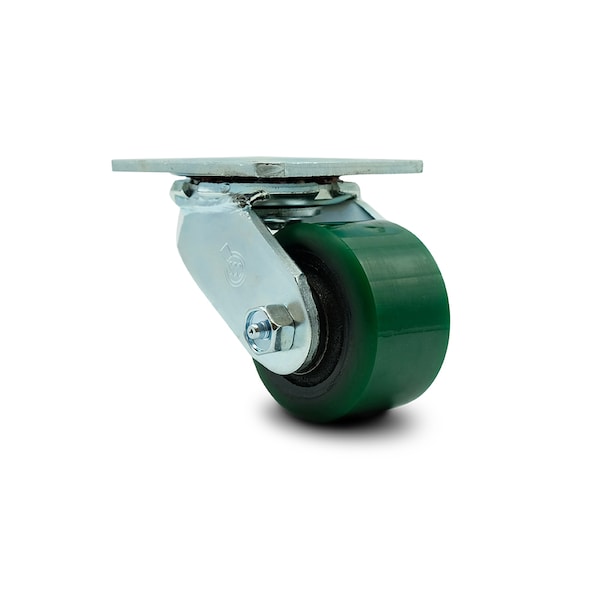 3.25 Inch Green Poly on Cast Iron Wheel Swivel Caster with Ball Bearing SCC